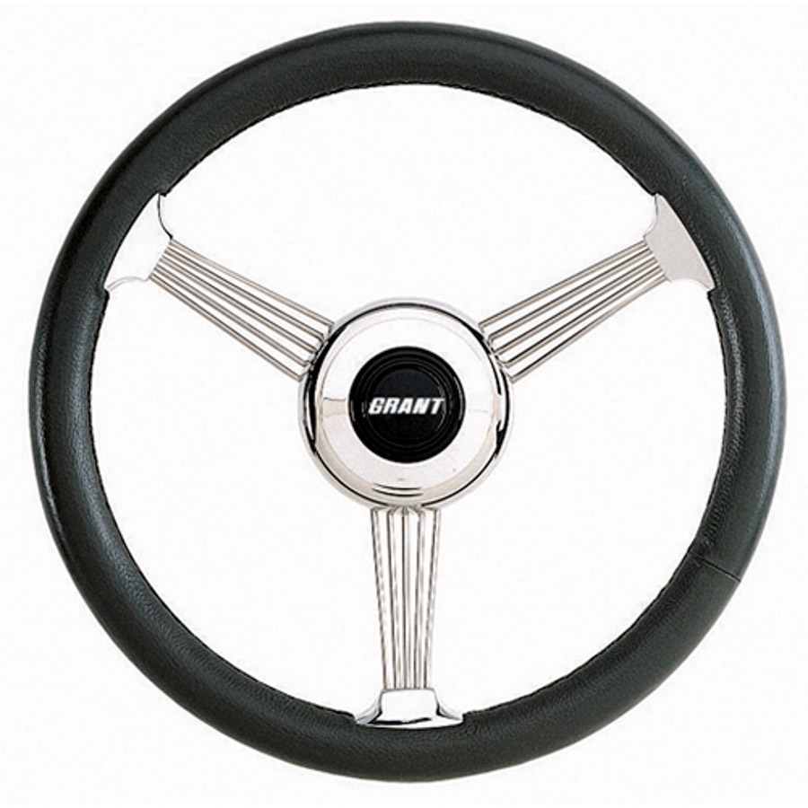 Steering Wheel – Banjo – 14-3/4 in Diameter – 3-Spoke – Black Leather Grip ...