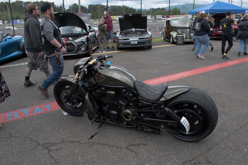 Harley Davidson motorcycle at Dream Builder Car Show